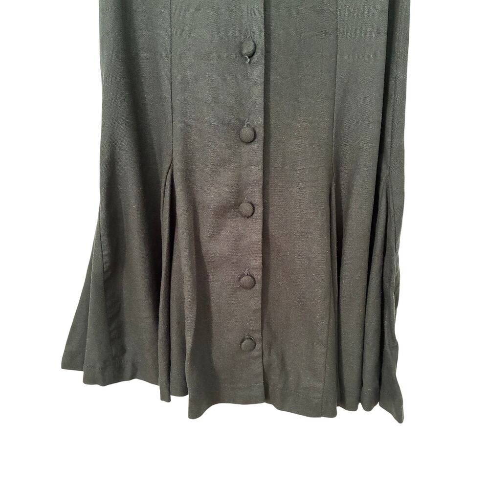 Monteau Black Sleeveless Button Front Dress Flirty Skirt Bottom 90's Size S - Picture 4 of 11